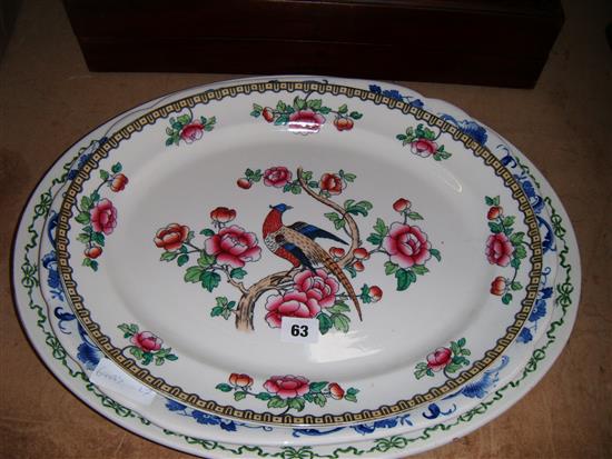 Three large Victorian meat dishes